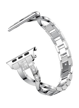 Replacement Bling Strap X-Link For Apple Watch Nike+/Series 1/2/3/Sport 38mm Silver - v1529046155/N15310627A_1