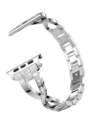 Replacement Bling Strap X-Link For Apple Watch Nike+/Series 1/2/3/Sport 42mm Silver - v1529046163/N15310630A_1