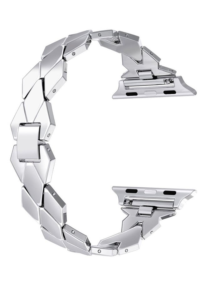 ISank Replacement Rhombus Design Band For Apple Watch Series 1/2/3 38mm Silver  - Image 1