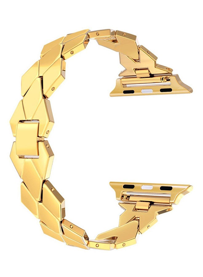 ISank Replacement Rhombus Design Band For Apple Watch Series 1/2/3 38mm Gold - Image 1
