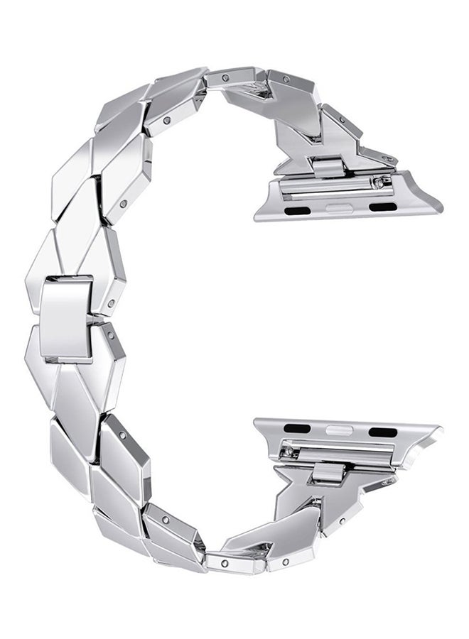 آيسانك سوار قابل للاستبدال بتصميمٍ على شكل معين لساعة أبل سلسلة 1/2/3 قياس 42 ملليمتراً فضي - Image 1