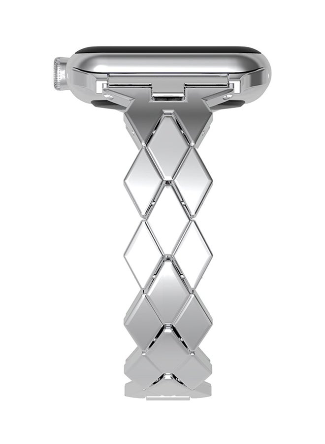 آيسانك سوار قابل للاستبدال بتصميمٍ على شكل معين لساعة أبل سلسلة 1/2/3 قياس 42 ملليمتراً فضي - Image 2