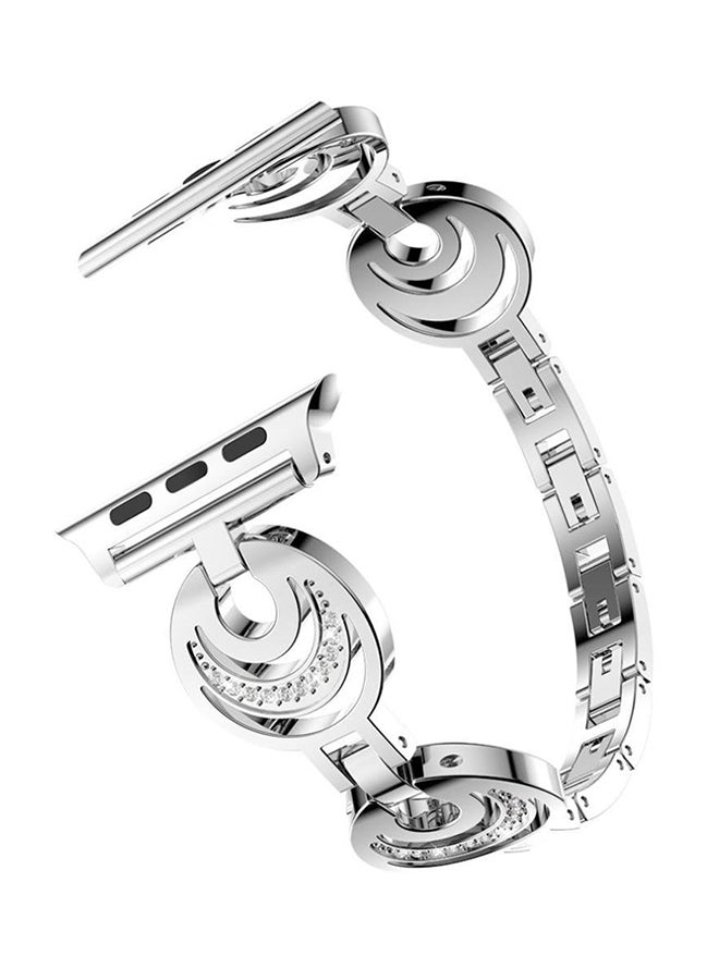 ISank Replacement Crescent Type Band For Apple Watch Series 1/2/3 38mm Silver  - Image 1