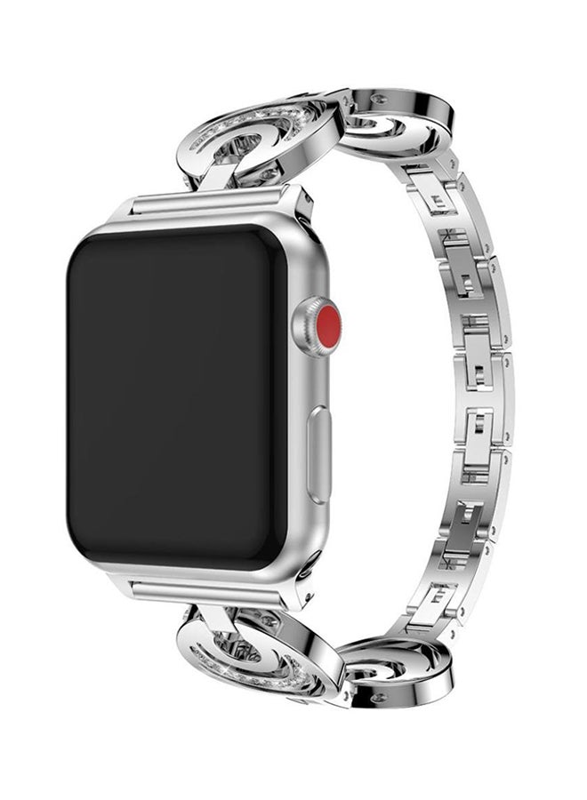 ISank Replacement Crescent Type Band For Apple Watch Series 1/2/3 38mm Silver  - Image 4