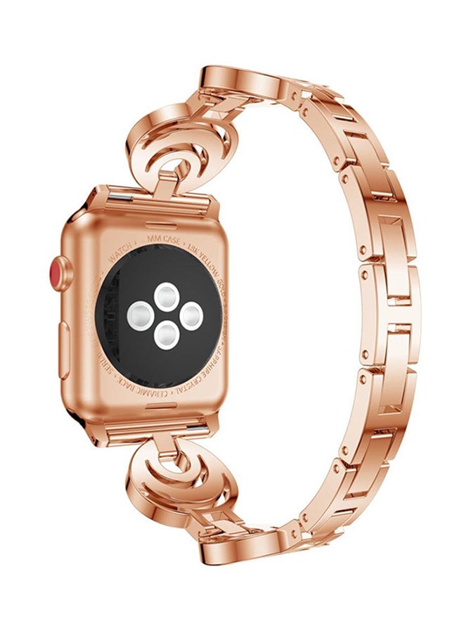 ISank Replacement Crescent Type Band For Apple Watch Series 1/2/3 38mm Rose Gold - Image 2