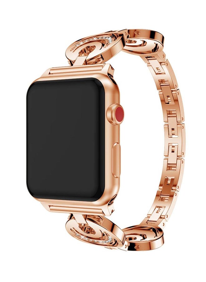 ISank Replacement Crescent Type Band For Apple Watch Series 1/2/3 38mm Rose Gold - Image 4