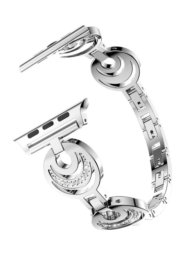 ISank Replacement Crescent Type Band For Apple Watch Series 1/2/3 42mm Silver  - Image 1
