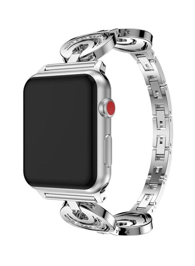 ISank Replacement Crescent Type Band For Apple Watch Series 1/2/3 42mm Silver  - Image 4