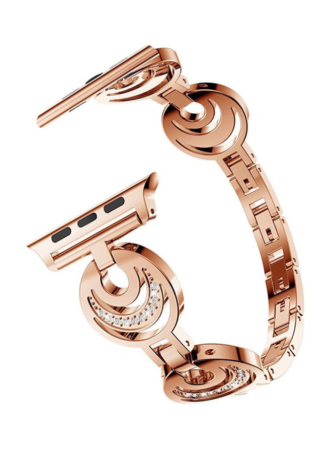 ISank Replacement Crescent Type Band For Apple Watch Series 1/2/3 42mm Rose Gold  - Image 1