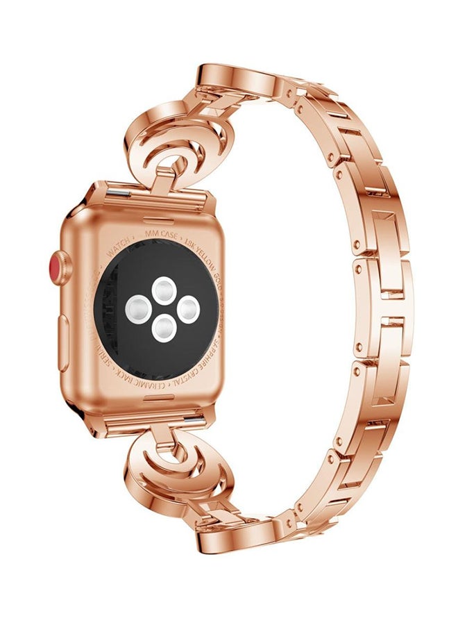 ISank Replacement Crescent Type Band For Apple Watch Series 1/2/3 42mm Rose Gold  - Image 2