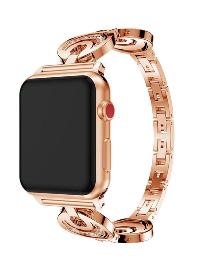ISank Replacement Crescent Type Band For Apple Watch Series 1/2/3 42mm Rose Gold  - Image 4