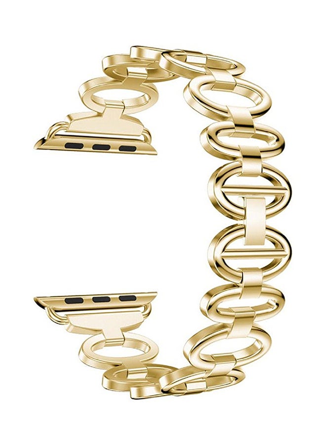 ISank Replacement Egg Pattern Link Band For Apple Watch Series 3 38mm Gold - Image 1