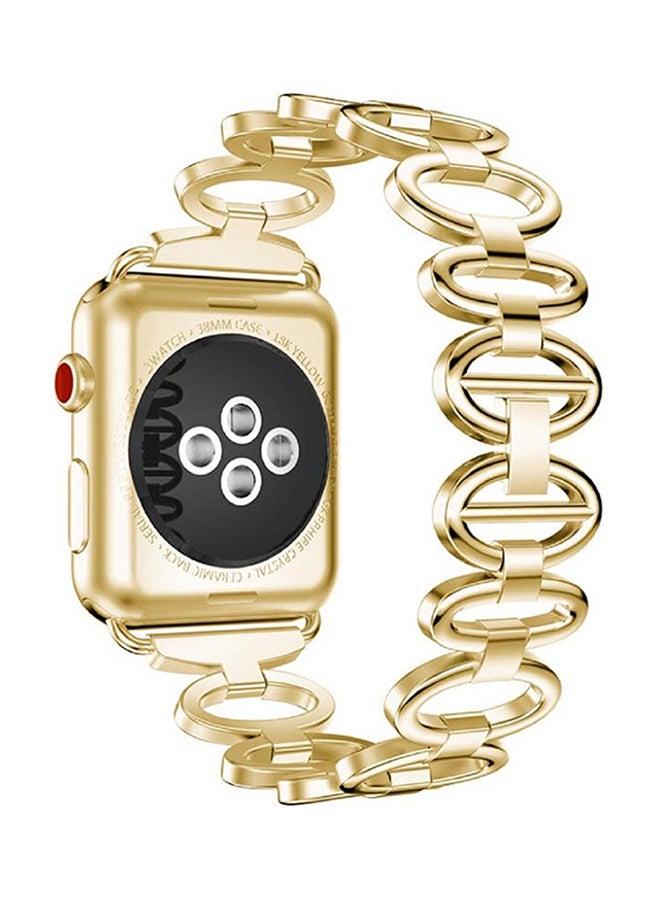 ISank Replacement Egg Pattern Link Band For Apple Watch Series 3 38mm Gold - Image 2