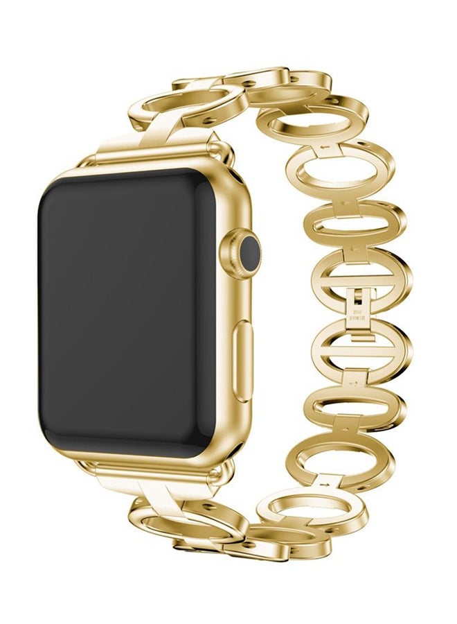 ISank Replacement Egg Pattern Link Band For Apple Watch Series 3 38mm Gold - Image 3