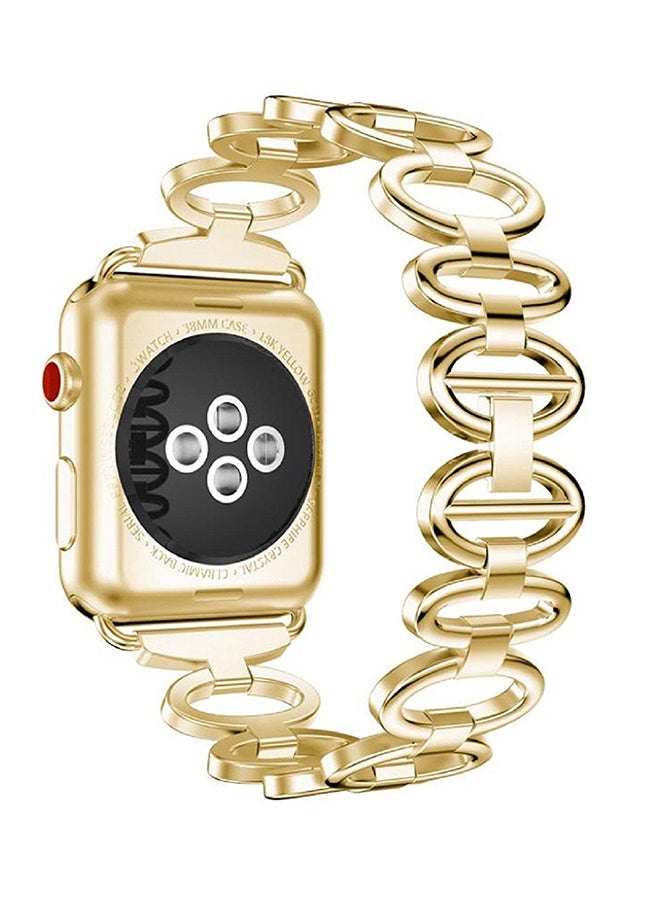 ISank Replacement Egg Pattern Link Band For Apple Watch Series 3 38mm Gold - Image 4