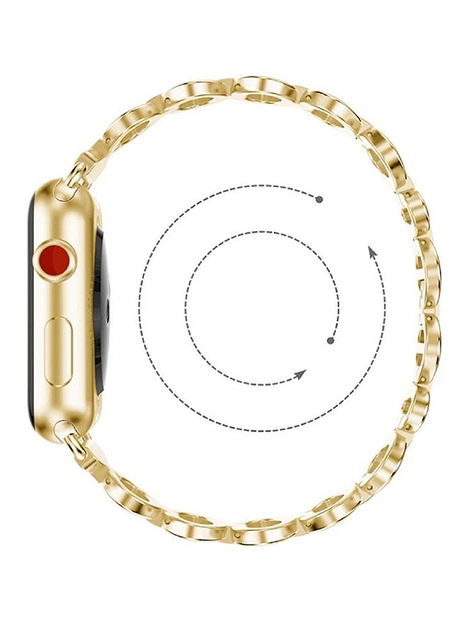 ISank Replacement Egg Pattern Link Band For Apple Watch Series 3 38mm Gold - Image 5