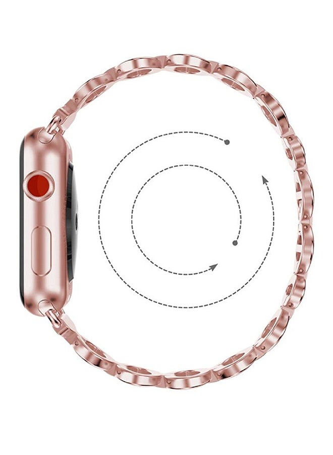آيسانك سوار قابل للاستبدال بوصلات بيضوية لساعة أبل سلسلة 3 قياس 38 ملليمتراً ذهبي وردي - Image 5