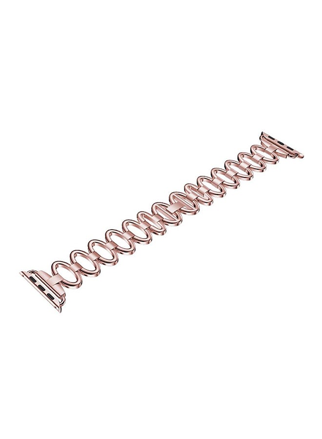 ISank Replacement Egg Pattern Link Band For Apple Watch Series 3 42mm Rose Gold - Image 2