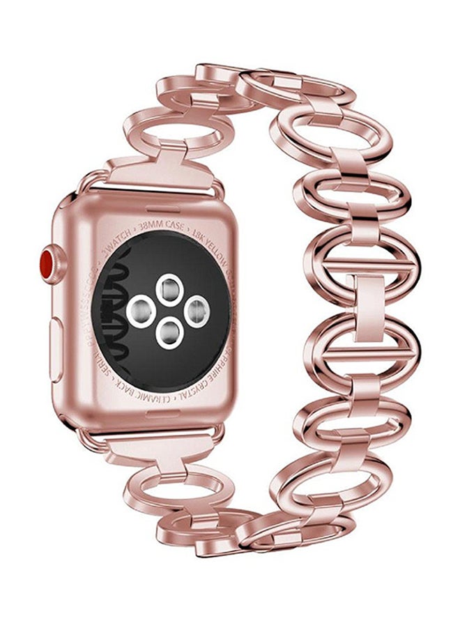 ISank Replacement Egg Pattern Link Band For Apple Watch Series 3 42mm Rose Gold - Image 3