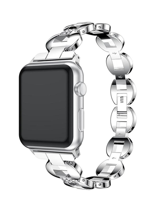 ISank - Replacement Watch Band For Apple Watch Series 3/2/1 Silver - Image 1