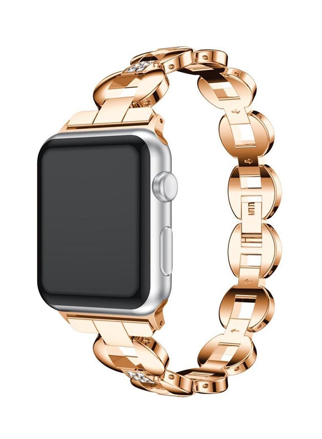 ISank Replacement Watch Band For Apple Watch Series 3/2/1 Gold - Image 2