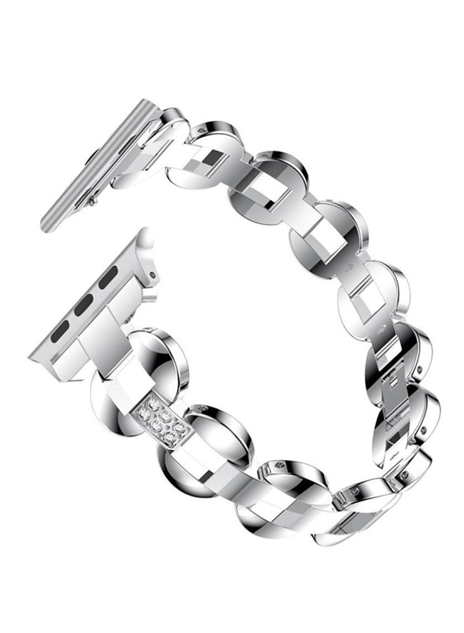 ISank Replacement Watch Band For Apple Watch Series 3/2/1 Silver - Image 1