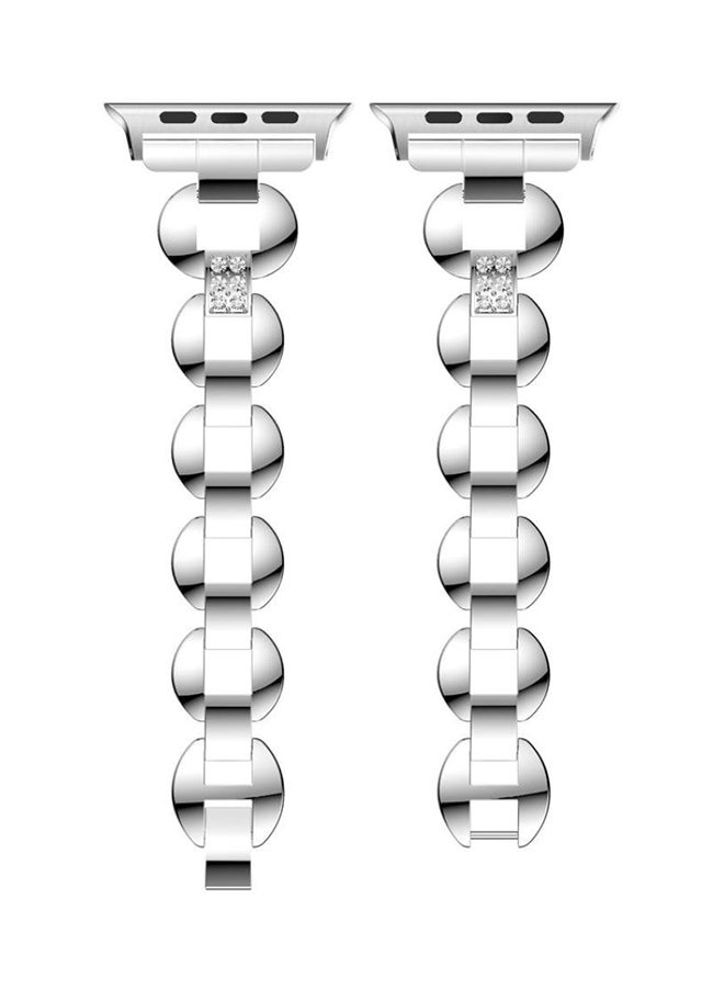 ISank Replacement Watch Band For Apple Watch Series 3/2/1 Silver - Image 2