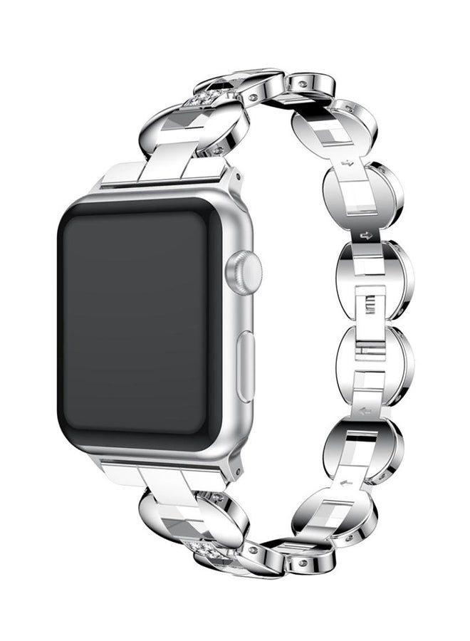 ISank Replacement Watch Band For Apple Watch Series 3/2/1 Silver - Image 3