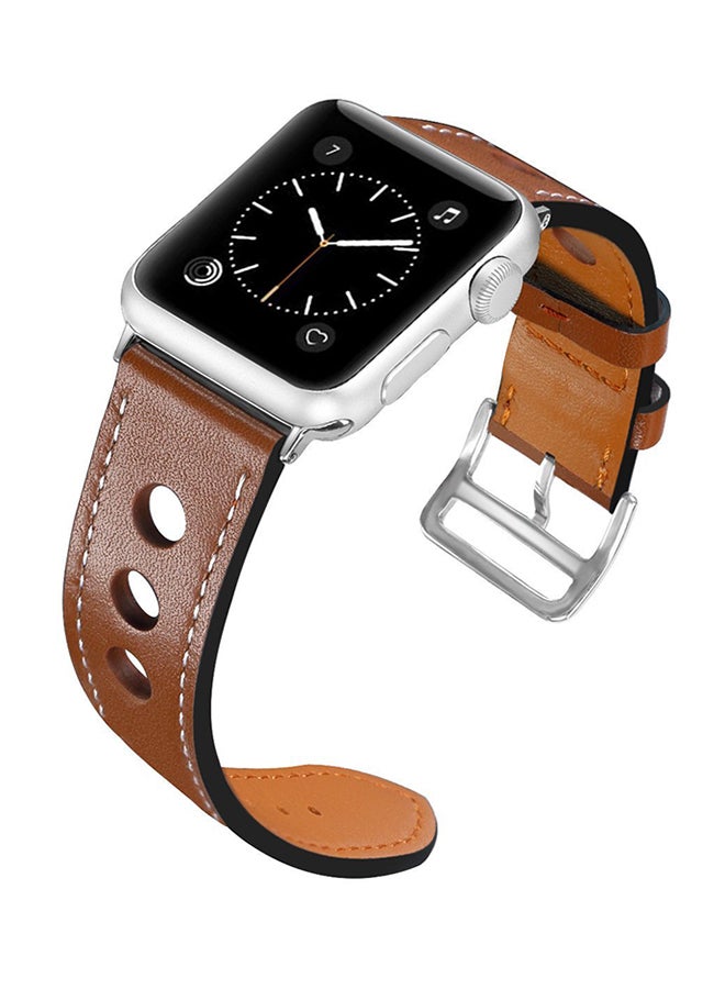ISank Replacement Watch Band For Apple Watch Series 3/2/1 Brown - Image 4