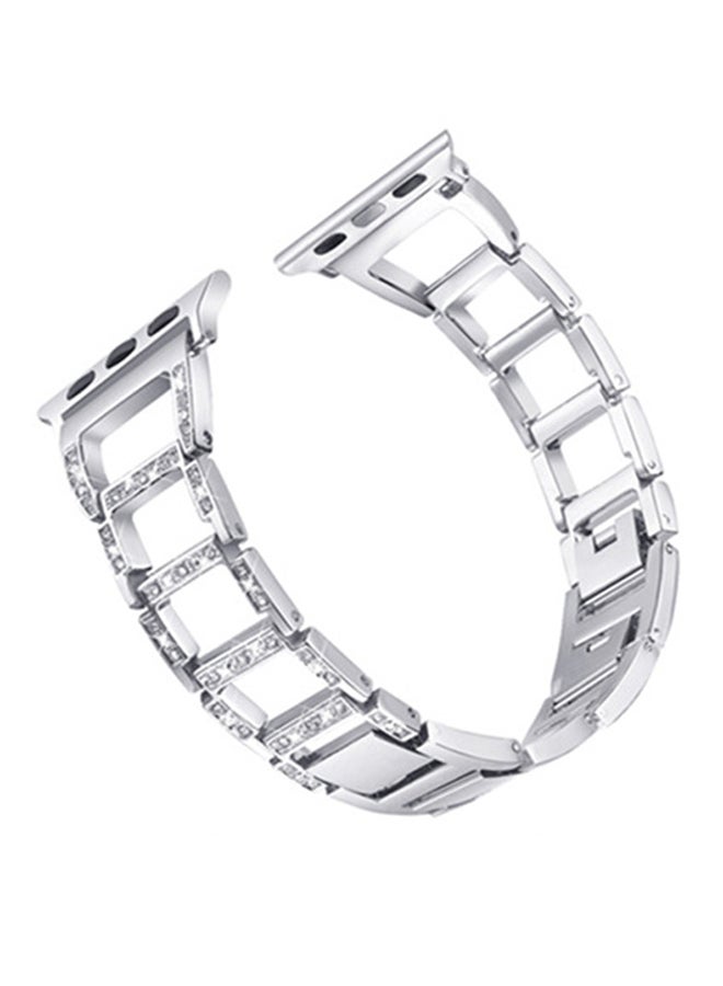 ISank Replacement Watch Band For Apple Watch Series 3/2/1 38mm Silver  - Image 1