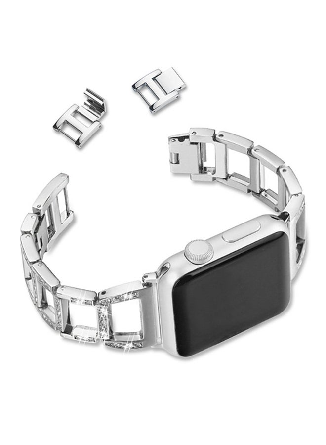 ISank Replacement Watch Band For Apple Watch Series 3/2/1 38mm Silver  - Image 2