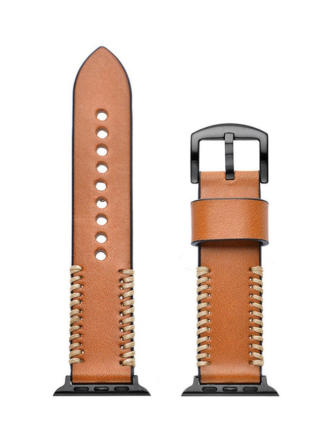 ISank - Vintage Replacement Watch Band For Apple Watch Series 3/2/1 38mm Brown - Image 1