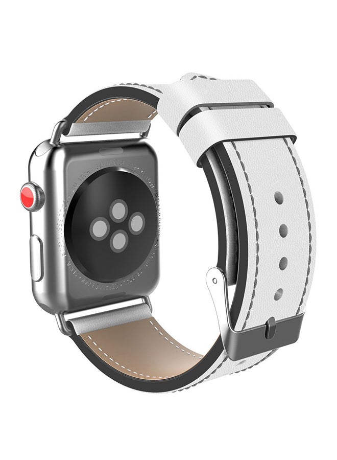 ISank Replacement Watch Band For Apple Watch Series 3/2/1 42mm White/Black - Image 2