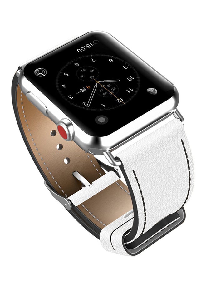 ISank Replacement Watch Band For Apple Watch Series 3/2/1 42mm White/Black - Image 3