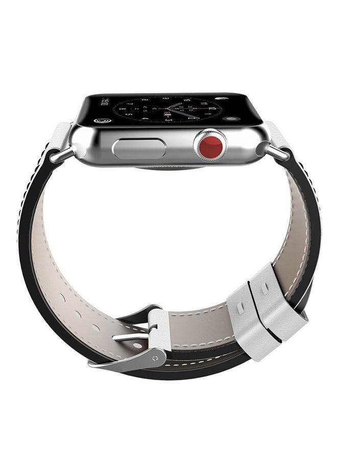 ISank Replacement Watch Band For Apple Watch Series 3/2/1 42mm White/Black - Image 4