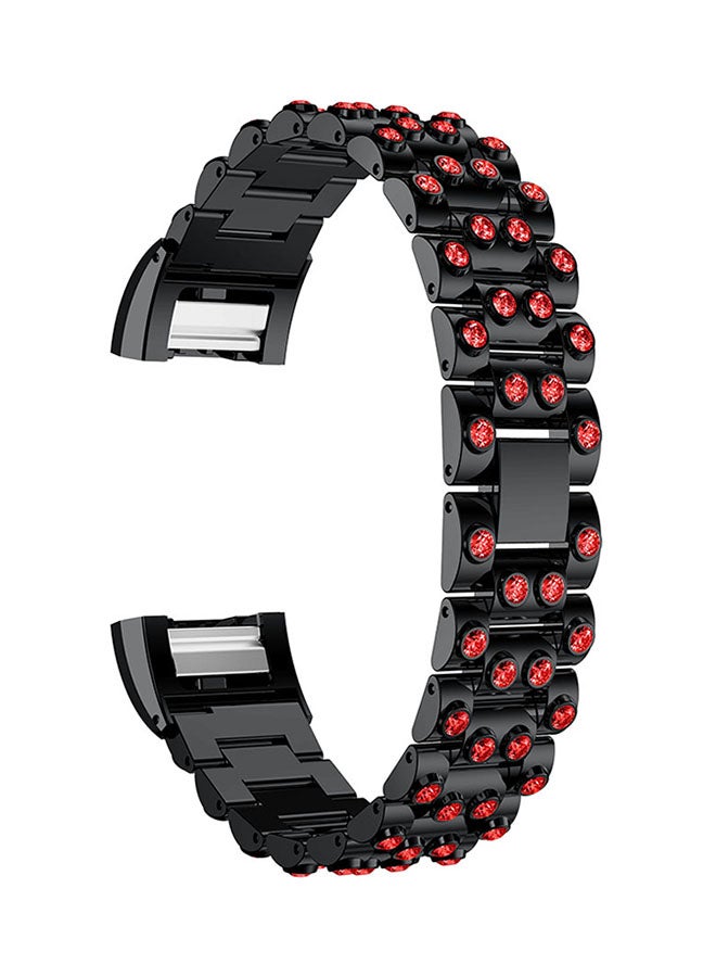 آيسانك سوار قابل للاستبدال لساعة الشحن فيتبيت 2 أسود/أحمر - Image 1