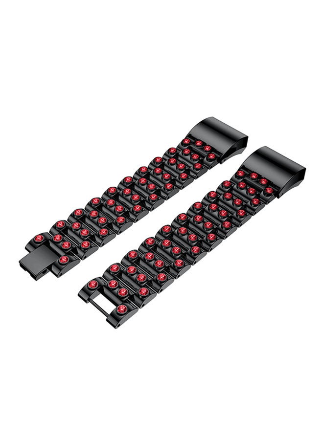 آيسانك سوار قابل للاستبدال لساعة الشحن فيتبيت 2 أسود/أحمر - Image 2