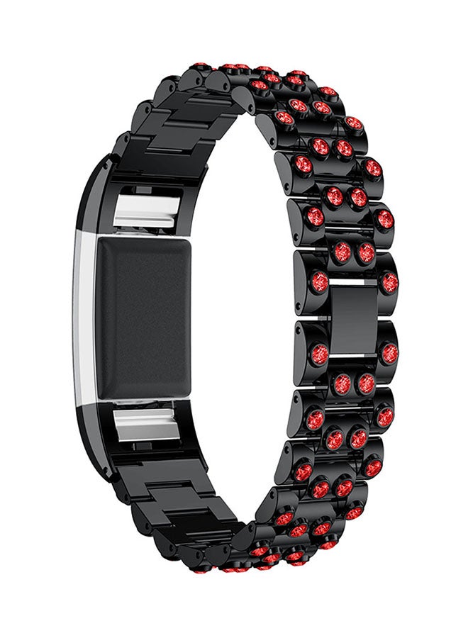 آيسانك سوار قابل للاستبدال لساعة الشحن فيتبيت 2 أسود/أحمر - Image 3