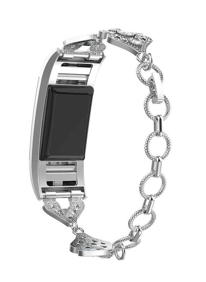 Replacement Watch Bracelet For Fitbit Charge 2 Silver