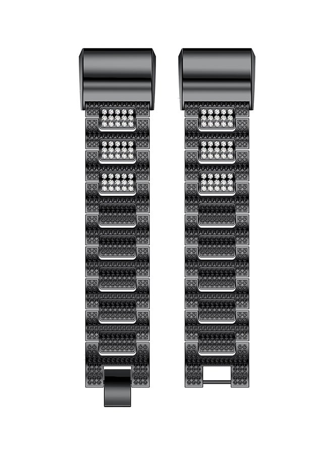 ISank Replacement Watch Bracelet For Fitbit Charge 2 Black  - Image 2