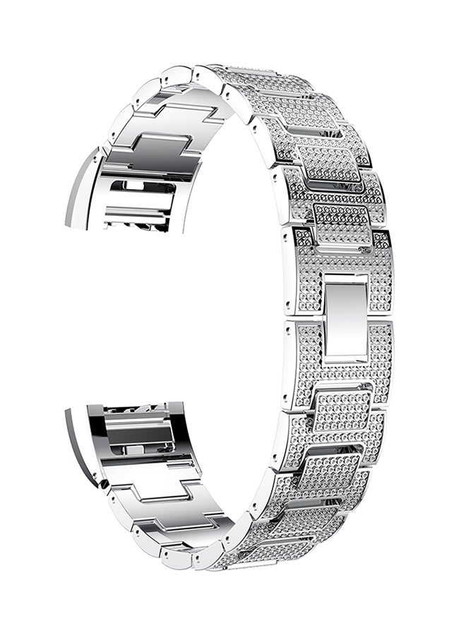 ISank Replacement Watch Bracelet For Fitbit Charge 2 Silver - Image 1