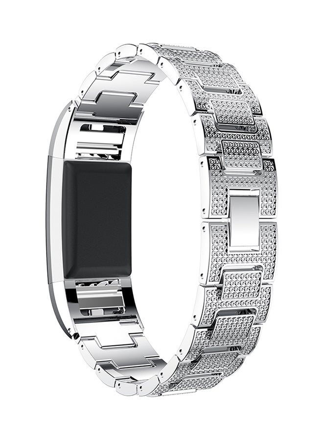 ISank Replacement Watch Bracelet For Fitbit Charge 2 Silver - Image 3