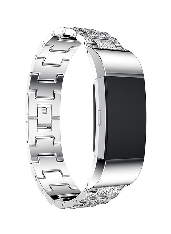 ISank Replacement Watch Bracelet For Fitbit Charge 2 Silver - Image 4