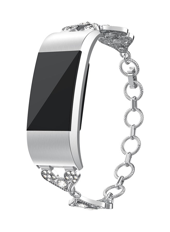 Replacement Watch Bracelet For Fitbit Charge 2 Silver