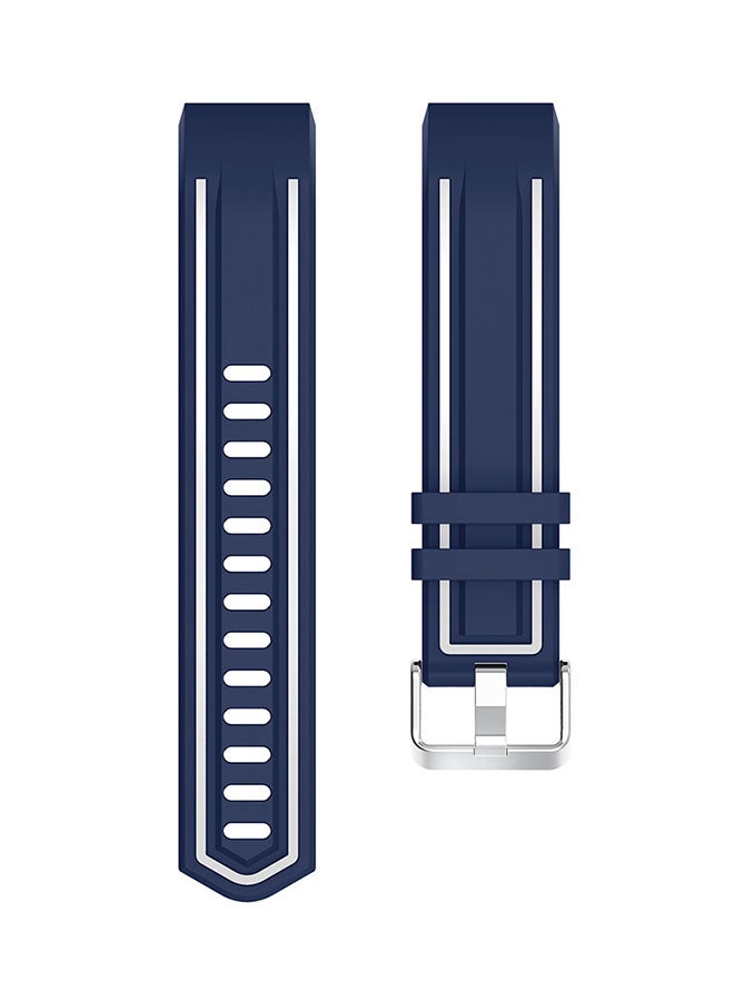 ISank Silicone Replacement Band For Fitbit Charge 2 Blue/White - Image 2