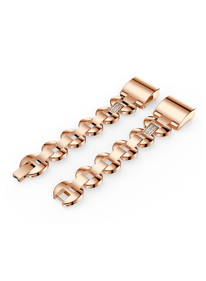 ISank - Replacement Watch Band For Fitbit Charge 2 Rose Gold/White - Image 1