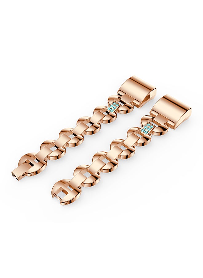 ISank Replacement Watch Band For Fitbit Charge 2 Rose Gold/Blue - Image 2