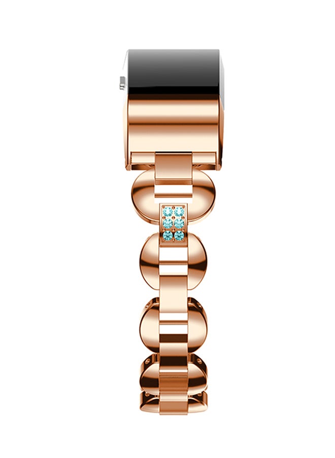 ISank Replacement Watch Band For Fitbit Charge 2 Rose Gold/Blue - Image 4
