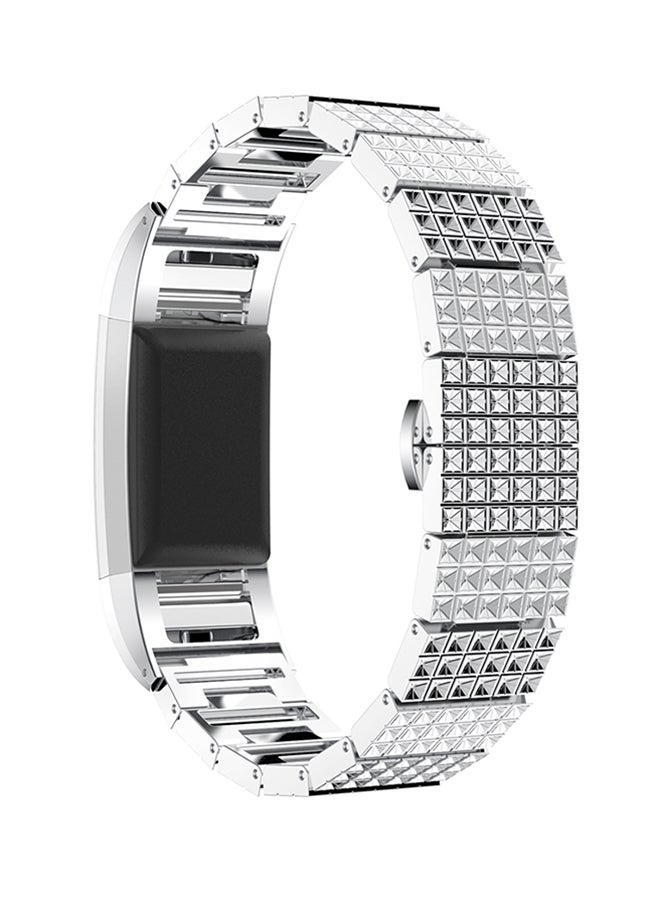 ISank Replacement Watch Band For Fitbit Charge 2 Silver  - Image 3