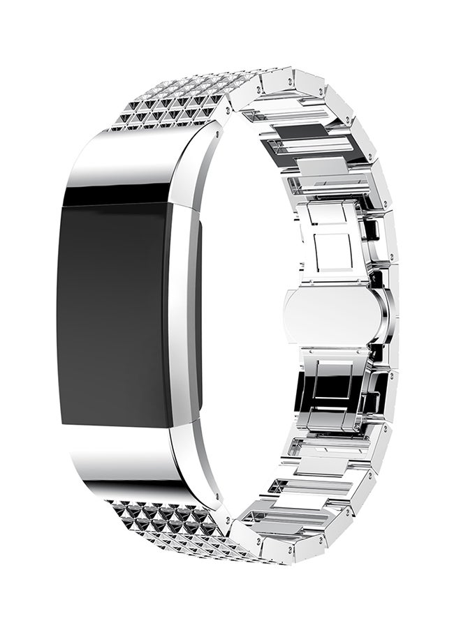 ISank Replacement Watch Band For Fitbit Charge 2 Silver  - Image 4